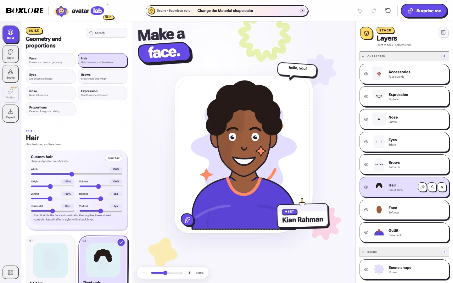 avatar lab editor