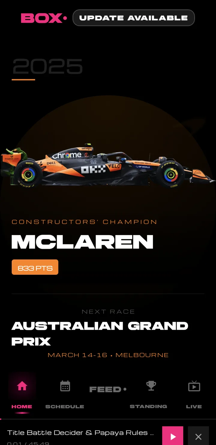 BOXBOXBOX home with the constructors champion and next race