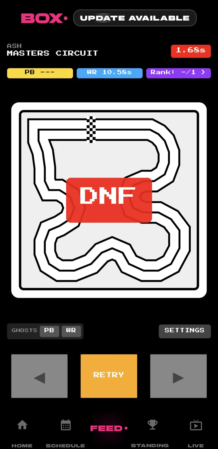 The Hotlap reflex game in BOXBOXBOX